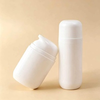 Bouteilles à pompe sans air ovales en plastique PP de 50 ml/100 ml, contenants cosmétiques sous vide rechargeables pour lotion et sérum, vente en gros