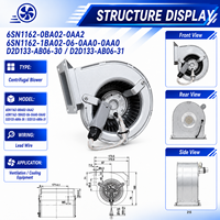 Ventilador Original Alemán D2D133-AB06-31 6SN1162-0BA02-0AA2 de Bajo Ruido, Diseño Compacto, Ventilación para Gabinetes de Servomotor
