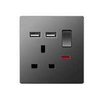 Soket Stopkontak Listrik Universal Standar Inggris & Uni Eropa Harga Pabrik, Saklar Lampu Panel Kaca Temper Akrilik, Saklar Stopkontak Dinding
