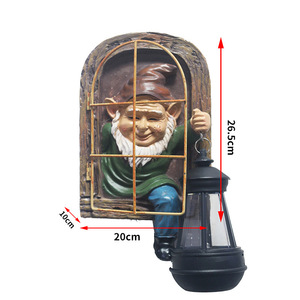 Solar Powered Garden Dwarf <b>Window</b> Ornament Resin Old Man Hanging <b>Light</b> Outdoor Decor - Product Image 3