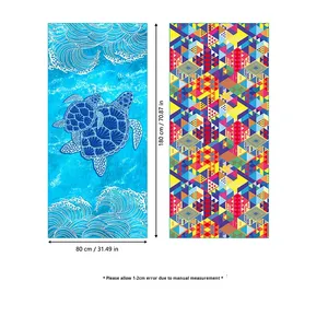 Serviette de plage personnalisée en microfibre double face <span class=keywords><strong>à</strong></span> séchage rapide sans sable - Product Image 4