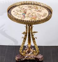 Orientalisches Gold Messing ent wachst und Marmor Dekoration Bronze und Kupfer runden Beistell tisch und Esstisch