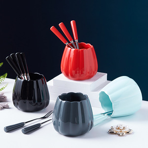 Di lusso in acciaio inossidabile forchetta da frutta <span class=keywords><strong>Set</strong></span> di cucchiai da tavola da viaggio/campeggio in ceramica può frutta <span class=keywords><strong>Set</strong></span> di posate unici - Product Image 1