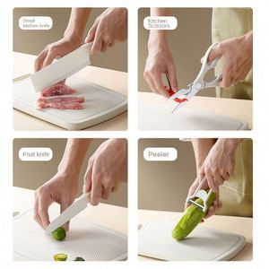 Couteau spécial pour compléments alimentaires pour bébés, couteau à fruits en acier inoxydable pour le camping en plein air et le barbecue avec planche à découper de rangement - Product Image 3