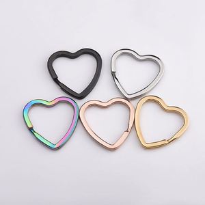 Porte-clés en acier inoxydable en forme de cœur pour couples, pendentif DIY, bijou à suspendre, porte-clés de voiture - Product Image 1