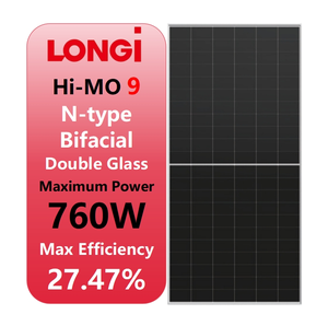 <strong>Longi</strong> Himo 9 Sea-Shield HPBC Industrial Roof N-Type Bifaciales Double Glass Monocrystalline Solar Panel <strong>de</strong> 750Watt 750W for Home - Product Image 1