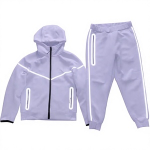Conjunto Deportivo con Capucha Reflectante para Hombre, Cierre de Cremallera, Secado Rápido, Poliéster/Algodón, Logotipo Personalizado en la Parte Delantera, Alta Calidad, Invierno - Product Image 2