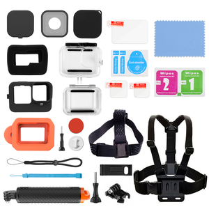 Kit de accesorios para Cámara de Acción <span class=keywords><strong>Go</strong></span> <span class=keywords><strong>Pro</strong></span> Vlog, funda de silicona Floaty Bobber, funda impermeable subacuática para GoPro Hero 12 11 10 <span class=keywords><strong>9</strong></span>, negro - Product Image 1