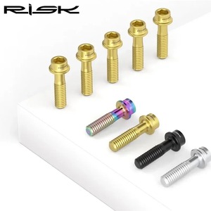 RISK 钛合金自行车螺丝 M5*16 M5*18 自行车车把螺丝 超轻山地车车把螺丝 自行车配件 - Product Image 3