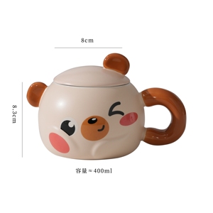 Factory Newest Price 400ML Cute Cartoon Animal <b>Mug</b> 3D <b>Ceramic</b> Cup Milk <b>Ceramic</b> <b>Mugs</b> Cartoon Cute Couple Coffee Cups - Product Image 4