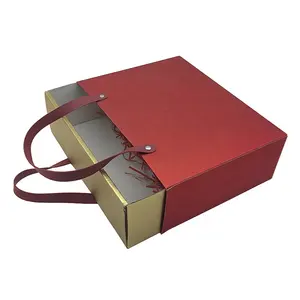 Düşük fiyat özel oluklu kağıt karton çekmece mevcut ambalaj saplı hediye kutusu