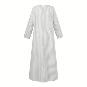 <span class=keywords><strong>Vestido</strong></span> Musulmán para Mujer, Tallas S-5XL, Estilo Retro, <span class=keywords><strong>Vestido</strong></span> Informal <span class=keywords><strong>de</strong></span> Moda para Mujer, Manga Larga, a Rayas - Product Image 5