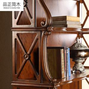 Bibliothèque antique en bois massif importé <span class=keywords><strong>de</strong></span> style américain, étagère <span class=keywords><strong>de</strong></span> rangement multi-niveaux pour journaux, mobilier <span class=keywords><strong>de</strong></span> bureau et <span class=keywords><strong>de</strong></span> maison - Product Image 3