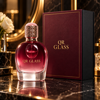 Flacon de parfum de luxe personnalisé en verre effet cristal vide 80 ml, flacon pulvérisateur rond pour emballage de parfum arabe