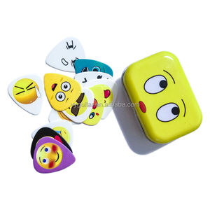 Plectres de guitare en gros, style tendance, 20 pièces/ensemble, motif visage souriant, en stock, mélange de différentes épaisseurs, plectres de guitare avec boîte - Product Image 2