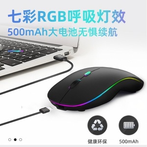 Wireless <b>Mouse</b> Rechargeable RGB Backlit Optical 5 Buttons Right Hand Ergonomic Design For Office Use - Product Image 5
