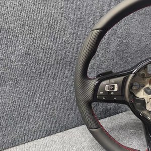 Volant 12 heures en cuir <span class=keywords><strong>rouge</strong></span> pour Volkswagen CC VW <span class=keywords><strong>Golf</strong></span> <span class=keywords><strong>6</strong></span> <span class=keywords><strong>Golf</strong></span> 7 R MK6 MK7 MK7.5 Tiguan Passat GTl Volant de voiture - Product Image 2