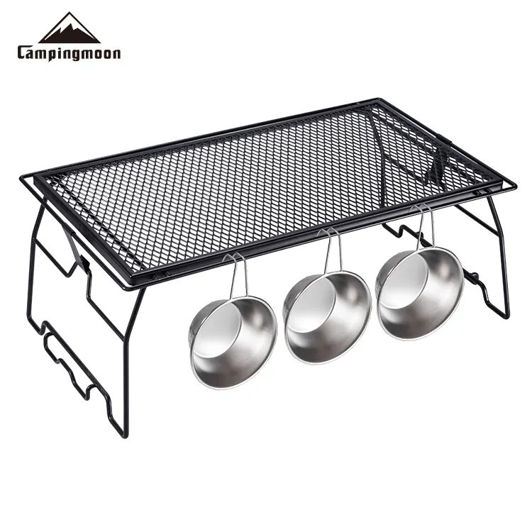 60*35*23.5cm Black Foldable Portable Grill Tables Stand Iron Multifunctional Folding Bbq Grill Tables