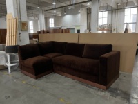 Canapé modulaire en tissu en forme de L Ferly, rembourrage en duvet, mobilier de salon de luxe, couleur et taille personnalisées, pour la maison et l'hôtel