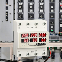 ATS 63A 100A Dispositif de commutateur de transfert automatique Triphasé Réglable sur et sous Stabilisateur de protection de tension