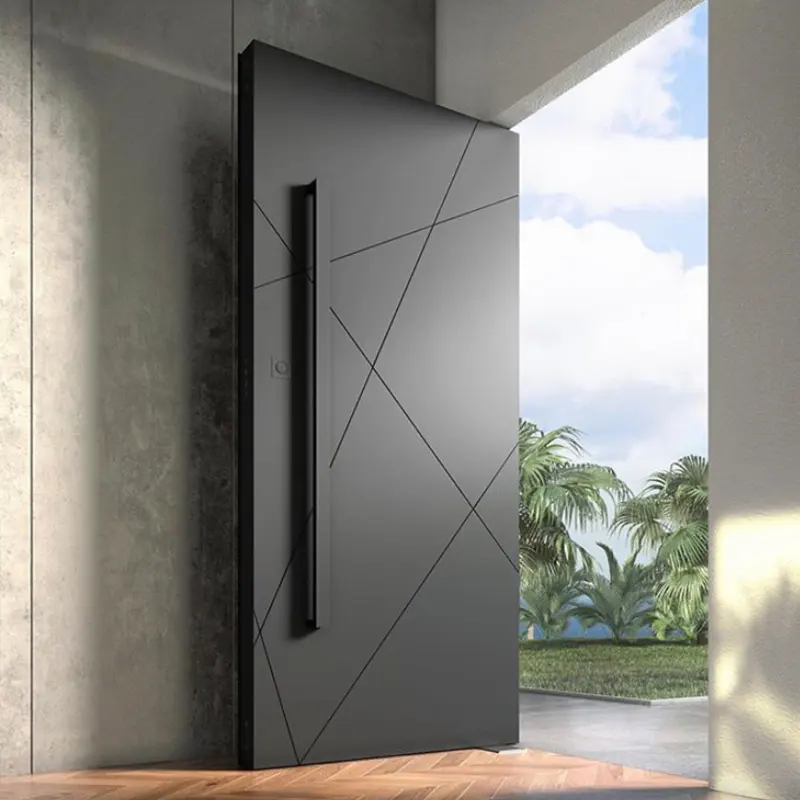 Aluminium profile pivot main door design villa door and window customization service