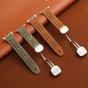 Correa Magnética Plegable de Cuero Genuino con Patrón Crazy Horse de Primera Calidad Senka para Reloj Inteligente de 38 40 41 42 44 45 46 49 mm - Product Image 1