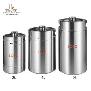 カスタマイズ可能なロゴ2l/4l/5lシルバー二重壁真空ビール樽ミニドラフトビール樽 - Product Image 1