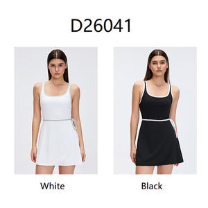 Robe de tennis décontractée pour <span class=keywords><strong>femme</strong></span> Roregal, sans manches, avec soutien-gorge intégré, pour activités estivales, avec short de sécurité intégré - Product Image 4