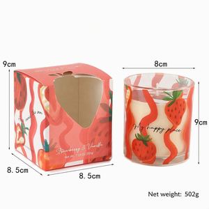 Vela Aromática de Cera de Soja en Frasco de Vidrio con Estampado de Frutas, con Caja, Decoración para el Hogar y el Dormitorio, Regalo para Cumpleaños y Bodas - Product Image 5