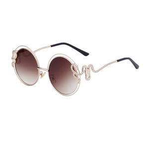 Gafas de Sol Redondas Doradas con Protección UV400, Lentes de PC, Estilo Instagram, Gafas de Moda Urbana para Mujer, Modelo YZ-1999 - Product Image 5