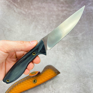 HongRui <span class=keywords><strong>Couteau</strong></span> à lame fixe bricolage personnalisable fait main <span class=keywords><strong>avec</strong></span> lame en acier inoxydable et manche en bois <span class=keywords><strong>avec</strong></span> gaine en cuir - Product Image 6