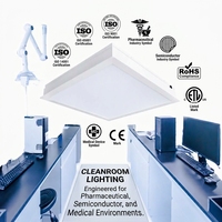Éclairage LED hygiénique et stérilisable 2FT*2FT 60W avec corps en aluminium, indice de protection IP65, design industriel, lumière pour salle blanche
