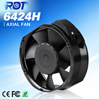 Ventilateur axial DC compact 6424H 480m³/h 24V 26W 4000 tr/min 172x150x51mm à roulement à billes pour ventilation de module onduleur et armoire