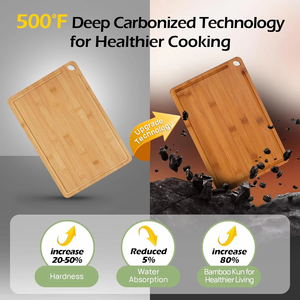 Planches à découper en bambou durables pour couper les légumes, la viande et les fruits, le cadeau de cuisine idéal pour les cuisiniers amateurs - Product Image 3
