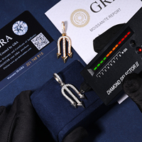 Mode hommes Hip Hop bijoux 925 argent Sterling VVS Moissanite diamant collier vente chaude glacé Trident pendentif