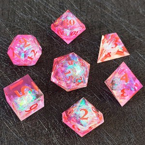 Juego de dados poliédricos D & D hechos a mano de resina de 7 piezas para juegos DND - Product Image 3