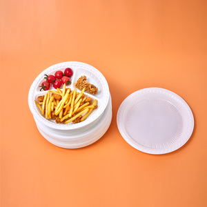 Assiettes jetables en plastique à 3 compartiments, transparentes/blanches, avec logo personnalisé, utilisables au <span class=keywords><strong>micro</strong></span>-ondes, de qualité alimentaire, pour les fêtes - Product Image 3