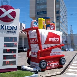 Chariot de courses <span class=keywords><strong>géant</strong></span> gonflable lumineux personnalisé, chariot de supermarché gonflable publicitaire pour la campagne d'inauguration de magasins de détail - Product Image 6