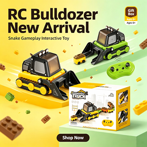 AJB NUOVO Giocattolo Telecomandato Online di Tendenza: Serpente e Bulldozer RC, Veicolo da Costruzione a Forma di Serpente Gluttonoso - Product Image 2