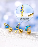 3 buah grosir mode baja nirkarat Labret atasan telinga hidung Cincin tubuh tindik Helix Stud perhiasan