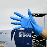 Gants jetables en nitrile bleu ciel sans poudre pour les aliments et les gants de protection industriels