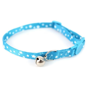 Collier pour chat Yommy bleu avec étoiles 30 cm, clochette incluse pour chats - Product Image 2