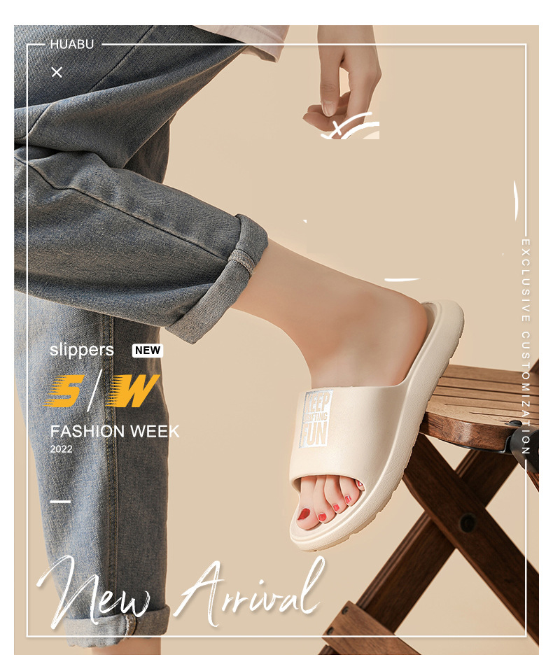 Custom Logo EVA Slides Non-slip Men Slippers Indoor Women Bathroom Slippers