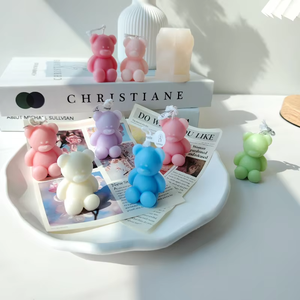 <span class=keywords><strong>Moule</strong></span> en <span class=keywords><strong>silicone</strong></span> en gros pour bougies d'aromathérapie en forme d'ours 3D mignon assis, <span class=keywords><strong>moule</strong></span> DIY fait main pour bougies, plâtre et savon en forme d'ours de dessin animé - Product Image 6
