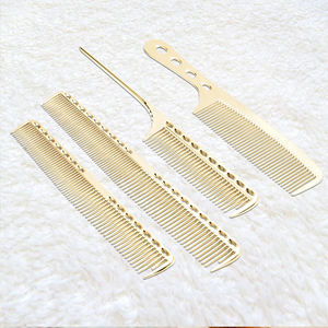 Pettine in alluminio per capelli da barbiere in metallo pettine per denti fini e larghi - Product Image 2