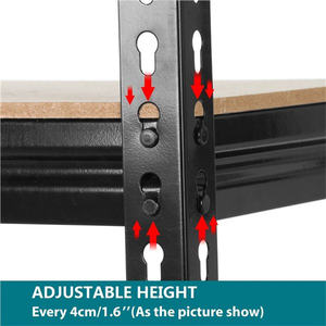 5 couches 600 800 livres entrepôt noir 200kg étagère sans boulon Garage stockage rayonnage Z faisceau sans boulon étagères - Product Image 3