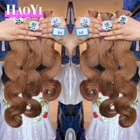Cheveux humains bouclés style bohème en vrac 10A # 30 Extensions de cheveux vierges russes Deep Water Body Wave, double trame, pré-étirées, en vrac pour perruque