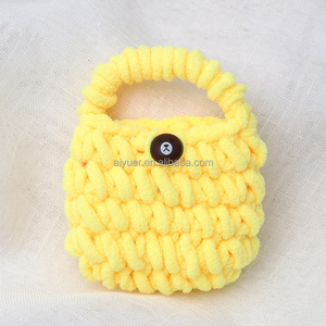 Mini bolsas de almacenamiento de llaves de ganchillo hechas a mano, bonitas monederos de cumpleaños Art <span class=keywords><strong>Deco</strong></span>, estuches para auriculares para hombres, bolso de mano hecho con leche - Product Image 3