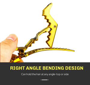 Pinzas para el cabello de cocodrilo de calidad de salón profesional Seccionamiento de estilo multiusos con dientes anchos y diseño de doble bisagra - Product Image 4
