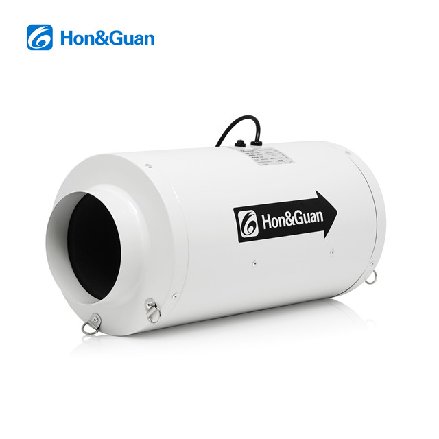 Hon&Guan 6Inch 283CFM CE Silence Mixed Flow Inline Duct Fan 583Pa Smoke air Extractor EC Ventilation Blower Fan Bath Kitchen